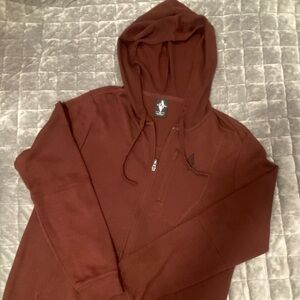 Skechers Men's Maroon Hooded Zip-Up Sweatshirt